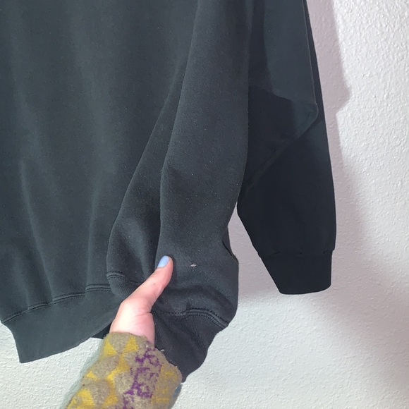 VINTAGE 89’s Save the Rainforest Red macaw tropical black sweatshirt Sz L cozy - Picture 12 of 17